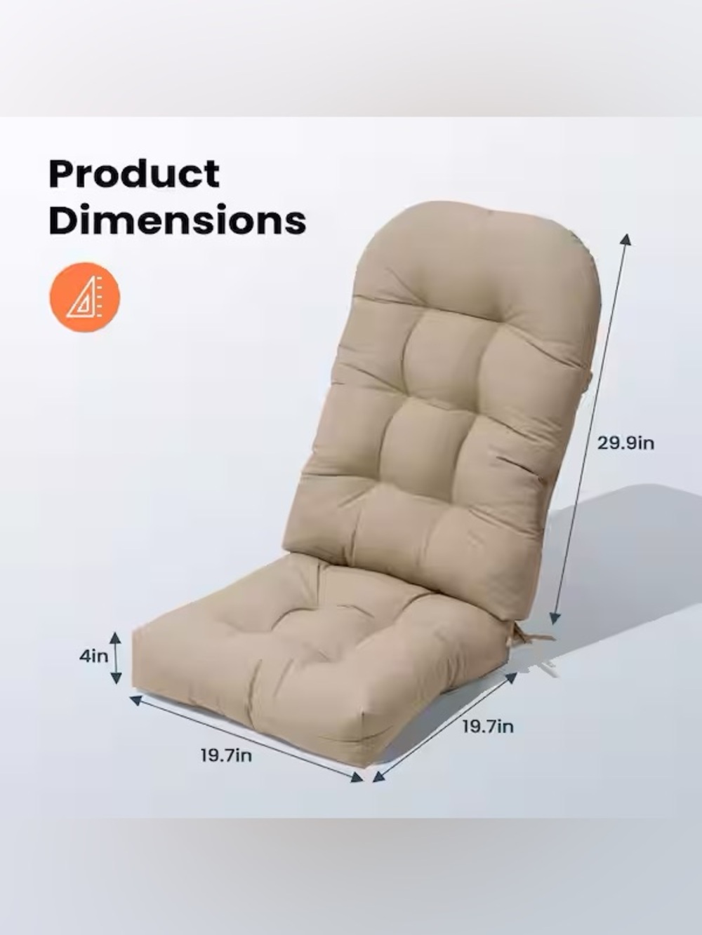 ONE BEAUTIFUL BEIGE QUILTED CUSHION PERFECT FOR PATIO CHAIR 😍